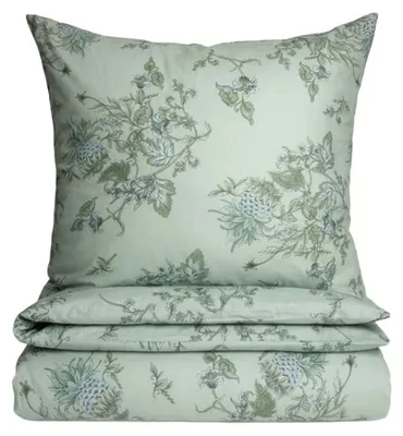 Produktbild von HOMLA Bettwäsche FLORAL PAISLEY aus Baumwolle mit blauen Blumen, 140 x 200 + 1 x 70 x 80 cm