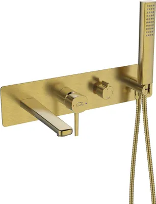 Immagine prodotto di Rubinetteria da incasso per vasca da bagno Laveo con set doccia POLA oro