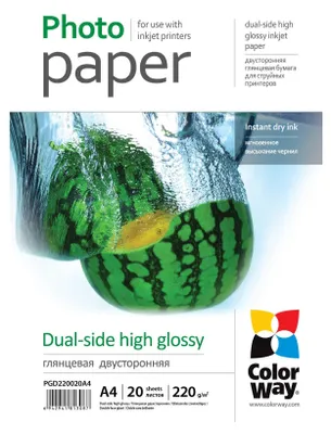 Produktbild von ColorWay 220 g/m² | A4 | High Glossy dual-side Photo Paper