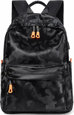 Obrázek produktu pro Batoh na notebook, odolný batoh na notebook s nabíjecím portem USB, vodotěsný batoh pro muže, cestovní batoh na služební cesty pro 14palcový notebook(Black）