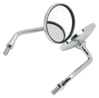Image de Rétroviseur universel 3,4 pouces à large champ de vision pour guidon de moto, couleur argent