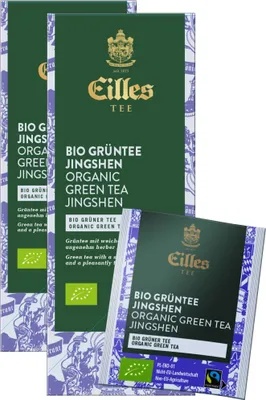 Produktbild von EILLES TEE Teebeutel  & Fairtrade Grüntee Jingshen, Sparpack mit 2x25er Box
