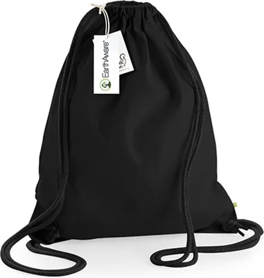 Image de Westford Mill W810 | EarthAware Organic Gymsac / 37 x 47 cm - Couleur : Black/Black - Taille : 37 x 47 cm
