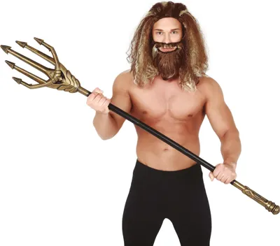 Image de Romains Et Grecs Trident Figure d'Aventure Dieu de la Mer Trident Fantaisie Mythologie Pour Carnaval Héros Voyage Ducats Décoration Héroïque Dessin animé, Couleur : Or
