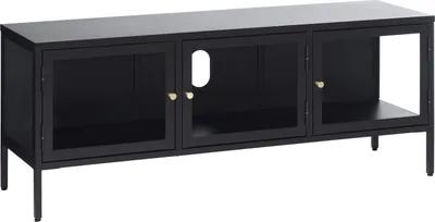 Produktbild von TV-Board >CARMEL< (B/H/T: 132x52x40 cm) in schwarz - 132x52x40 (BxHxT)