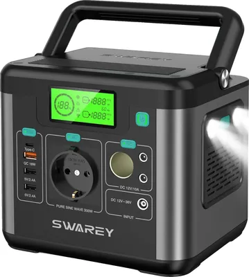 Produktbild von Tragbare Powerstation, 222Wh Kapazität, 300W Nennleistung, 600W Spitzenleistung, mehrere Ausgangsoptionen, Sicherheitsmerkmale