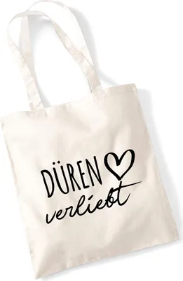 Produktbild von Huuraa Jutebeutel Düren verliebt 10 Liter Natural Baumwolle Tasche Geschenkidee
