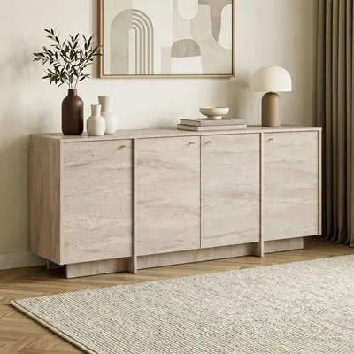 Produktbild von Skye Decor, Hochwertiger Konsolentisch (3 Teile) - Travertin, 180 cm | 100% Melamin