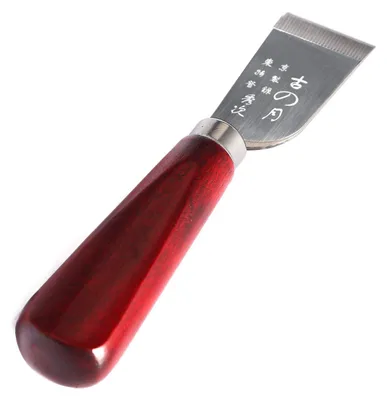 Lederschneidemesser mit Holzgriff, rostfreie Klinge, 17 cm