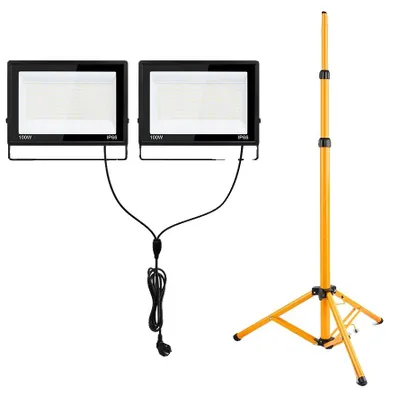 Productafbeelding van Werkverlichting, IP66 waterdicht, verstelbaar statief, 2 x 100W lamp