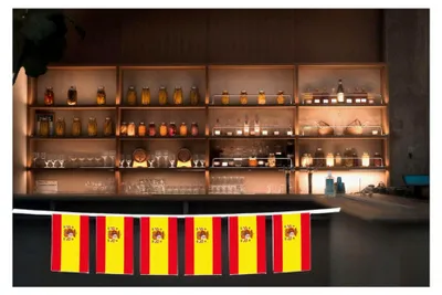 Produktbild von Spanien Flagge Girlande 40 Stück 11,4 m, Rot-Gelb, 14 cm x 21 cm, Patriotisch, Sportveranstaltungen