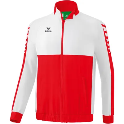 Productafbeelding van Erima Six Wings Presentatiejack Heren - Wit / Rood  | Maat: L