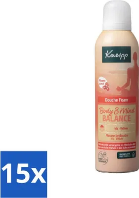 Image de Kneipp - Mousse de douche - Body & Mind Balance - Iris & Vétiver - 200 ml - Lot avantageux - 15 pièces