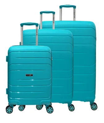 Produktbild von Reisekoffer Set 3tlg Trolley Reisetasche mit TSA Zahlenschloss petrol