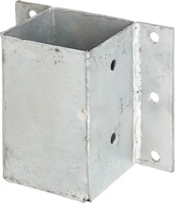 Image de Alberts 208738 Support de poteaux pour pierres en L et en U ou murs | à visser | galvanisé à chaud | 91 x 91 mm