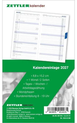 Produktbild von Kalenderersatzeinlage TP 1M/2S 2027