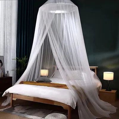 Produktbild von Moskitonetz Bett Moskitonetz Doppelbett, Baldachin, Moskitonetz Reise Himmelbett Vorhänge Anti Insektenschutz füR Baby, Kinder, Babybett, Schlafzimmer Deko (Weiß)