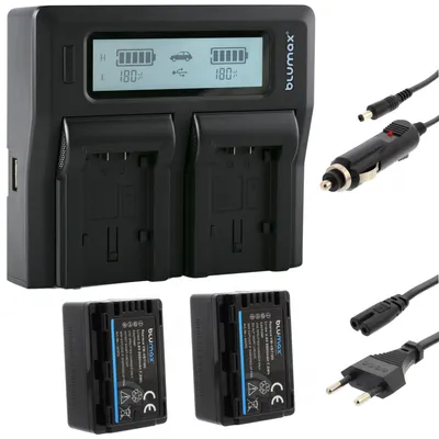 Produktbild von 2x Akku + Lader für Panasonic VW-VBT190  E-K VW-VBK180  VW-VBT380 2020 mAh