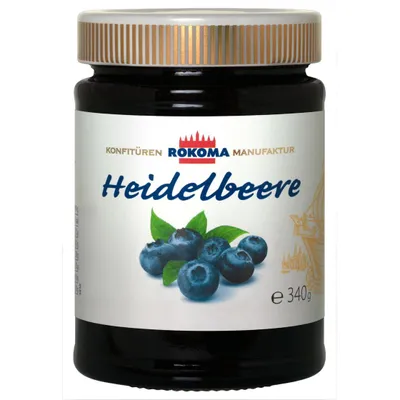 Produktbild von Rokoma Heidelbeer-Konfitüre extra 340g