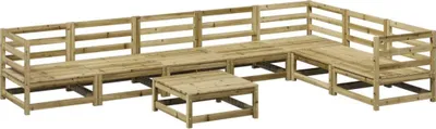 Image de vidaXL Ensemble de 8 canapés de jardin en pin imprégné