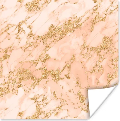 Produktbild von MuchoWow® Poster Marmor - Roségold - Glitzer 100x100 cm - Babyzimmer
