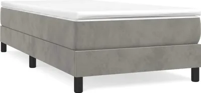 Obrázok produktu pre vidaXL Box spring bed frame light grey 90x200 cm velvet
