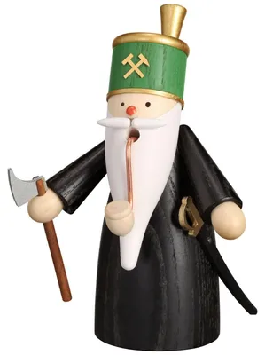Produktbild von Seiffener Volkskunst - Räucherfigur Bergwichteloffiziant - Größe ca. 16cm, für Räucherkerzen Größe M (Standard) - 12328