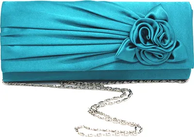 Image de Peacock Vert Femme Soirée Sacs d'embrayage en soie artificielle Parti Sacs à main de mariage de mariée Porte-monnaie avec chaîne amovible