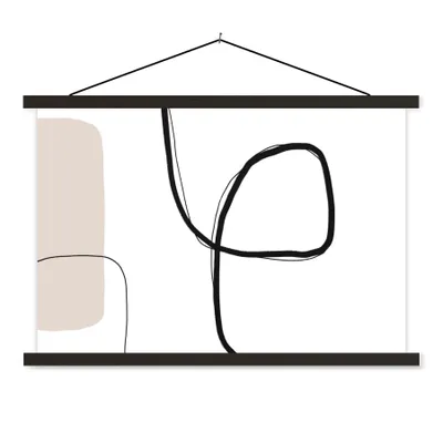 Produktbild von MuchoWow® Textilposter Abstrakt - Pastell - Minimalismus 150x100 cm mit schwarzem Rahmen - Schlafzimmer
