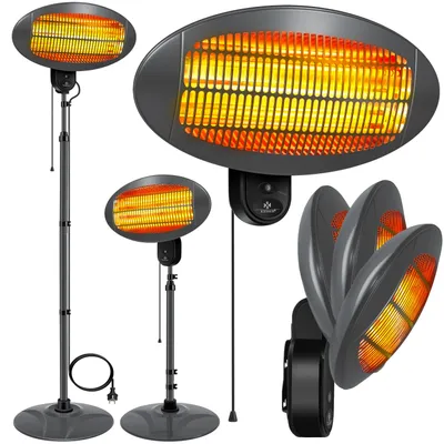 Immagine prodotto di Riscaldatore radiante a infrarossi KESSER® Riscaldatore a infrarossi per esterni e interni regolabile in altezza 2000W