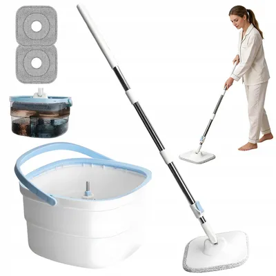 Produktbild von Mop-Set mit Eimer, 360° Rotationsmop, Bodenreinigung