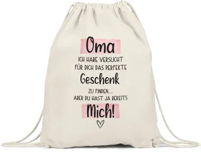Produktbild von Oma Geschenk Turnbeutel Gymsack  Omi Großmutter Geschenkidee Geburtstag Enkel Enkelin Enkelkinder
