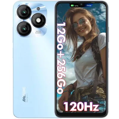 Image de Smartphone Itel A70 12GO+256GO Smartphone Pas Cher Écran 6.6" 5000mAh Smartphone Débloqué Android 13 Caméra 13MP Dual SIM/NFC - Blue
