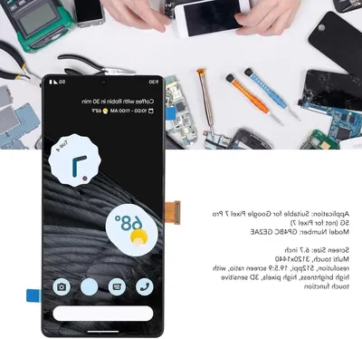 LCD Bildschirm Digitizer Ersatzset für Pixel 7 Pro 5G - Inklusive Reparaturwerkzeug und Touch Panel Display Assembly