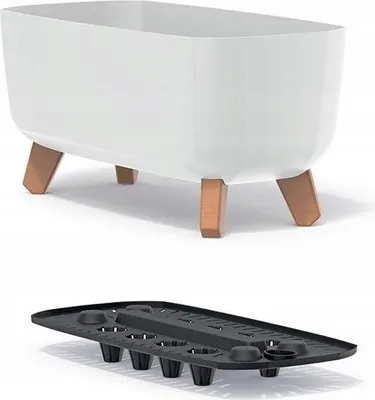 Immagine prodotto di Prosperplast Gracia Case vaso da fiori DGCL600-S449 con piedini e inserto - Bianco