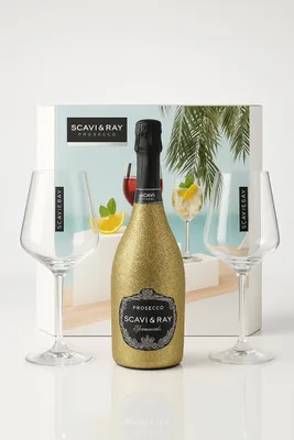 Produktbild von Scavi & Ray Prosecco Spumante Gold Edition 0,75L – 11% Vol. – Geschenkset mit 2 original Scavi & Ray Gläsern & Premium-Geschenkbox- [Enthält Sulfite]