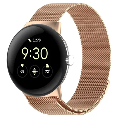 Image de Bracelet de montre connectée en métal pour Google Pixel Watch 4 / 3 / 2 45 mm, fermeture magnétique, or rose