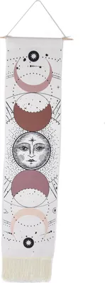 Imagen del producto de Home Tapestry Moon Printing Baumwolle Hanging Tassel Tapestry for Home Decoration Festival DecorationModel C