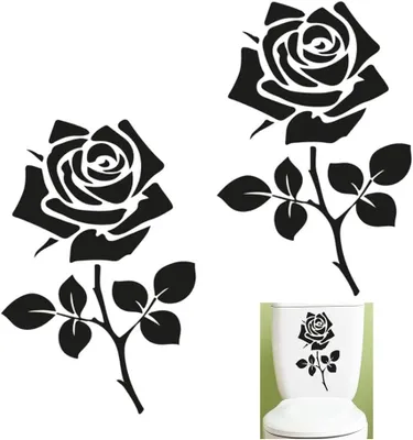Produktbild von Toilettenaufkleber mit Blumenmotiv, abnehmbare Wandtattoos, Badezimmerdekoration