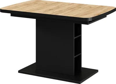 Produktbild von Esstisch Vicco Fenaro Goldkraft Eiche/Schwarz 120 x 80 cm mit offenen Fächern, Model 56477
