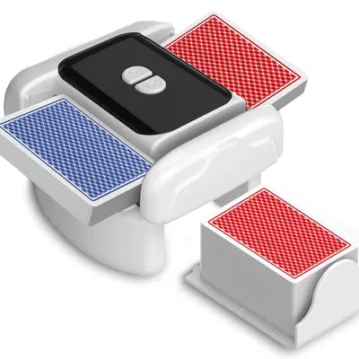 Produktbild von Kartenmischer, Automatischer Spielkartenmischer, Kartenmischmaschine, für 2 Kartensätze, für Texas Hold'em, Poker, Heimkartenspiele, Blackjack