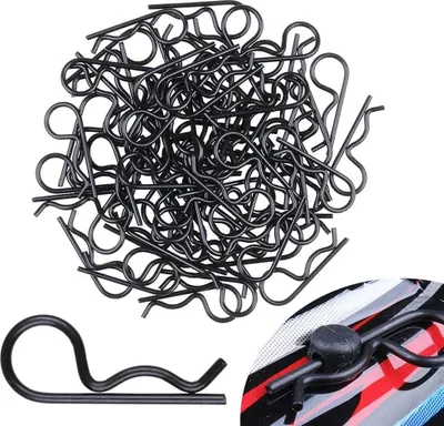 Produktbild von MMOBIEL 50x Universal-RC-Body-Klemmen, Flach, R-Pins für RC Car / Offroad-Buggy