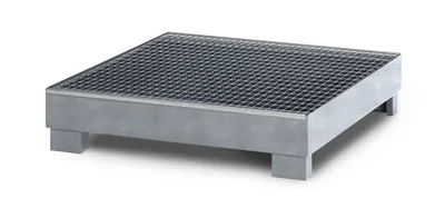 Produktbild von RR Industrietechnik Auffangwanne aus Stahl für 4x 200 Liter Fass mit Gitterrost verzinkt