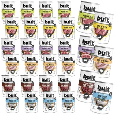 Produktbild von BULT | Hundefutter nass Geschmacksmix - Hunde Nassfutter Set 4x400g Dose - Nassfutter 400g fur Hund