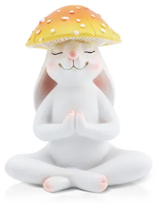 Meditations-Kaninchen-Figur 11 cm, Yoga-Figur aus Harz