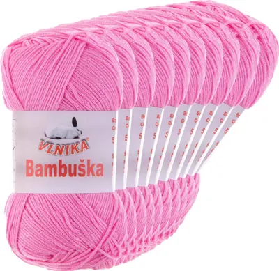 Produktbild von 10 x 50g Häkelgarn Bambuska Sommergarn Strickgarn Baumwolle Viskose uni, Farbwahl