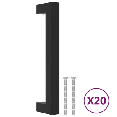 Zdjęcie produktu dla vidaXL Uchwyty meblowe 20 szt. czarne 128 mm stal nierdzewna