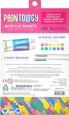 Immagine prodotto di Set di colori acrilici pastello Ooly - 12 colori e 2 pennelli per la pittura
