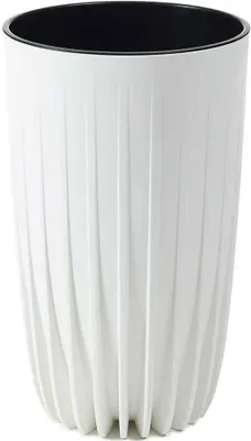 Produktbild von HowHomely Blumentopf Rund 42 cm Höhe, Pflanzkübel, Weiß Übertopf für garten balkon