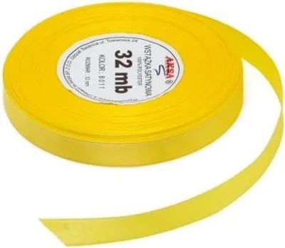 Image de Ruban satiné pour emballer des cadeaux Ruban décoratif jaune 12 mm 32 m